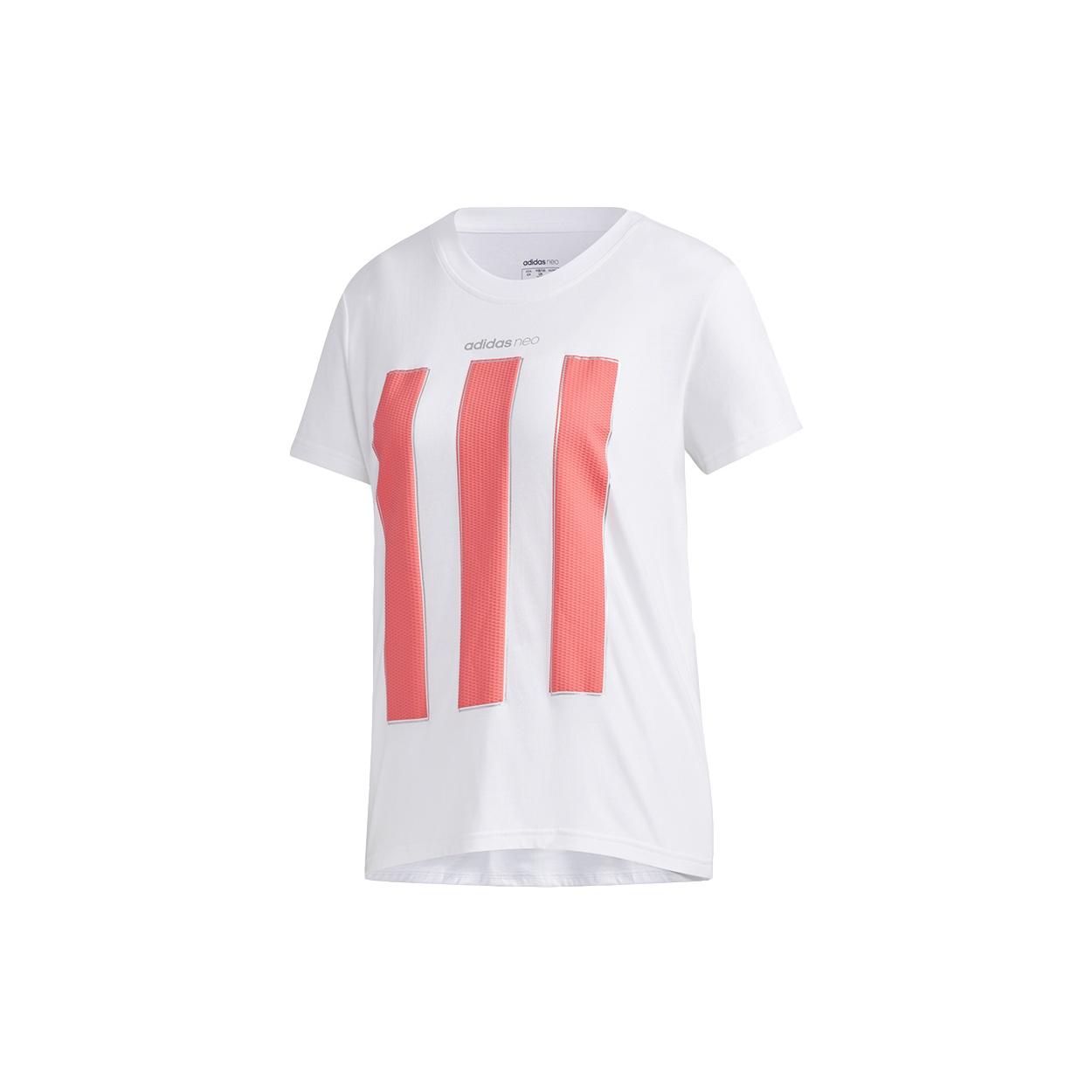(WMNS) adidas neo Cs Tee 1 Casual Sports Breathable Short Sleeve White Women s GJ5295 L