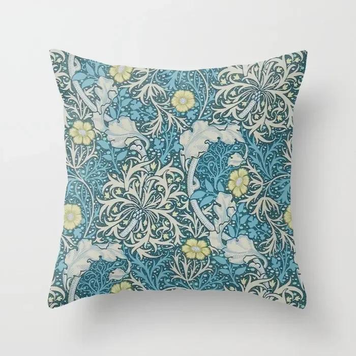 Vintage Flower Printed Pattern Cushion Cover for Home Living Room Sofa Bedroom Car Decoration Pillow Case