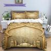 Muslim Pattern Bedding,Quilt Set Quilt Cover Pillowcase Home Birthday Gift (1 * duvet cover + 2 * pillowcase, without core)