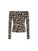 2026 New Arrival Leopard Print One-Shoulder Long-Sleeve Women's Top - Trendy European & American Early Autumn Fashion
