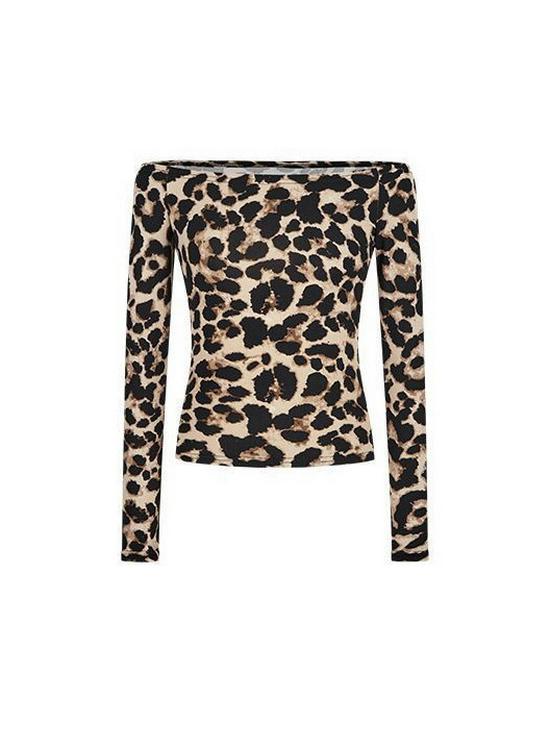 2026 New Arrival Leopard Print One-Shoulder Long-Sleeve Women's Top - Trendy European & American Early Autumn Fashion