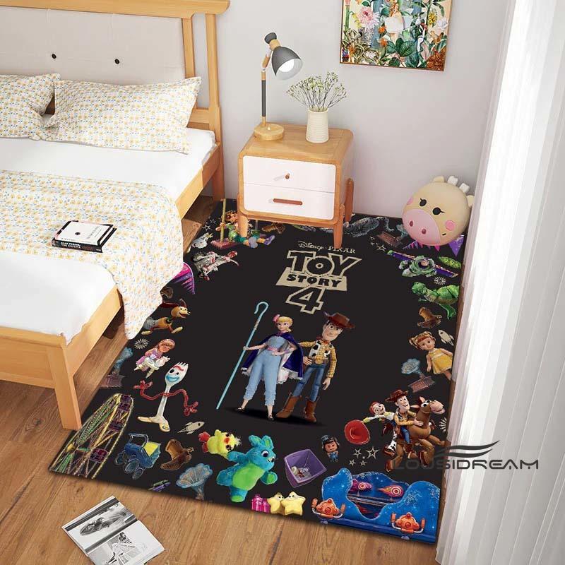This Buzz Lightyear Floor Mat Features a Non-slip, Absorbent Cartoon Toy Story Design and Is Suitable for Bedrooms, Hallways,