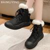 Fur Platform Women Ankle Boots Flats Fashion Casual Shoes Woman 2025 Trend Winter New Brand Sport Cozy Punk Botas Mujer Sneakers