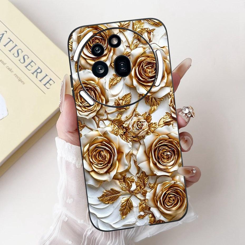 Beautiful Floral Painting Phone Case For Nothing Phone (3a) Pro Black Silicone Soft Cover For Nothing Phone3a 3a Pro Bumpers
