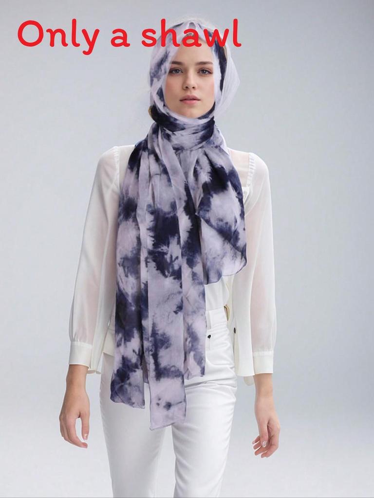 Polyester Digital Printed Scarves With Dye Printing Design For Summer Womens Fashion Accessory