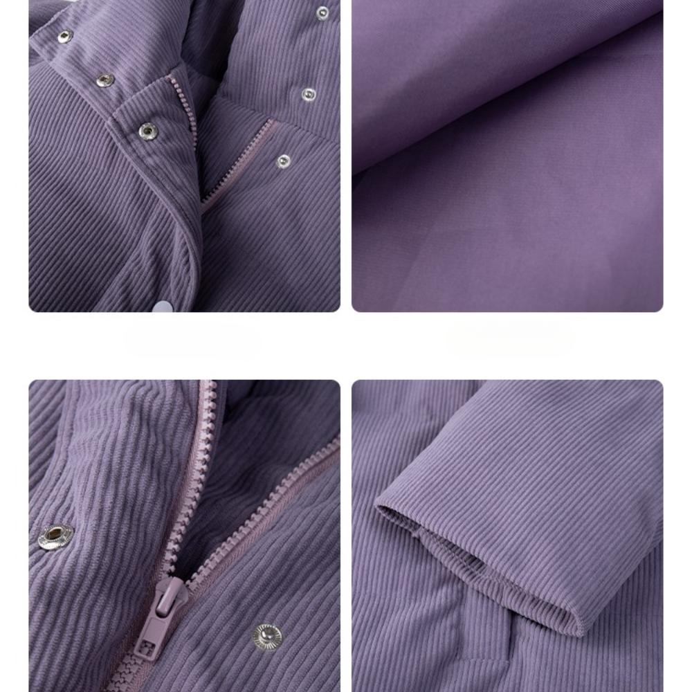 Χοντρά και Ζεστά Χειμερινά Μόδα Κορδούροια Φαρδιά Όρθιος Γιακάς Επενδυμένα Βαμβακερά Ρούχα