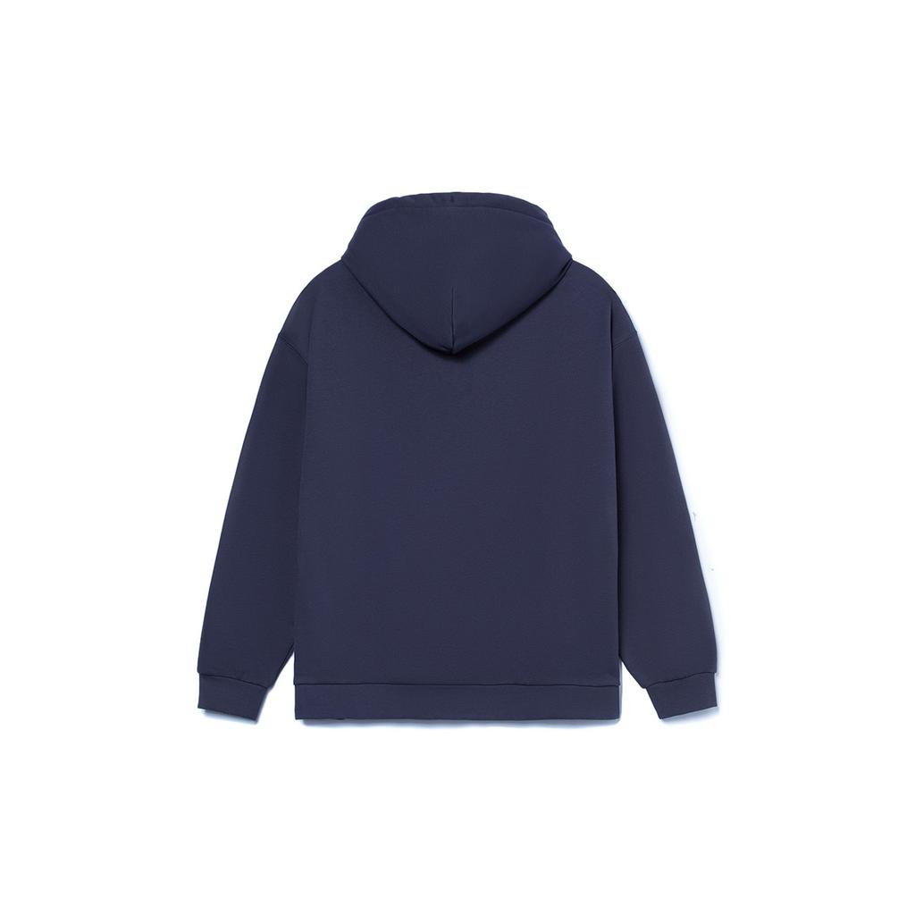 Li Ning Retro Logo Print Loose Hooded Sweatshirt Unisex Sweatshirt Deep-Purple Gray AWDRD36-9