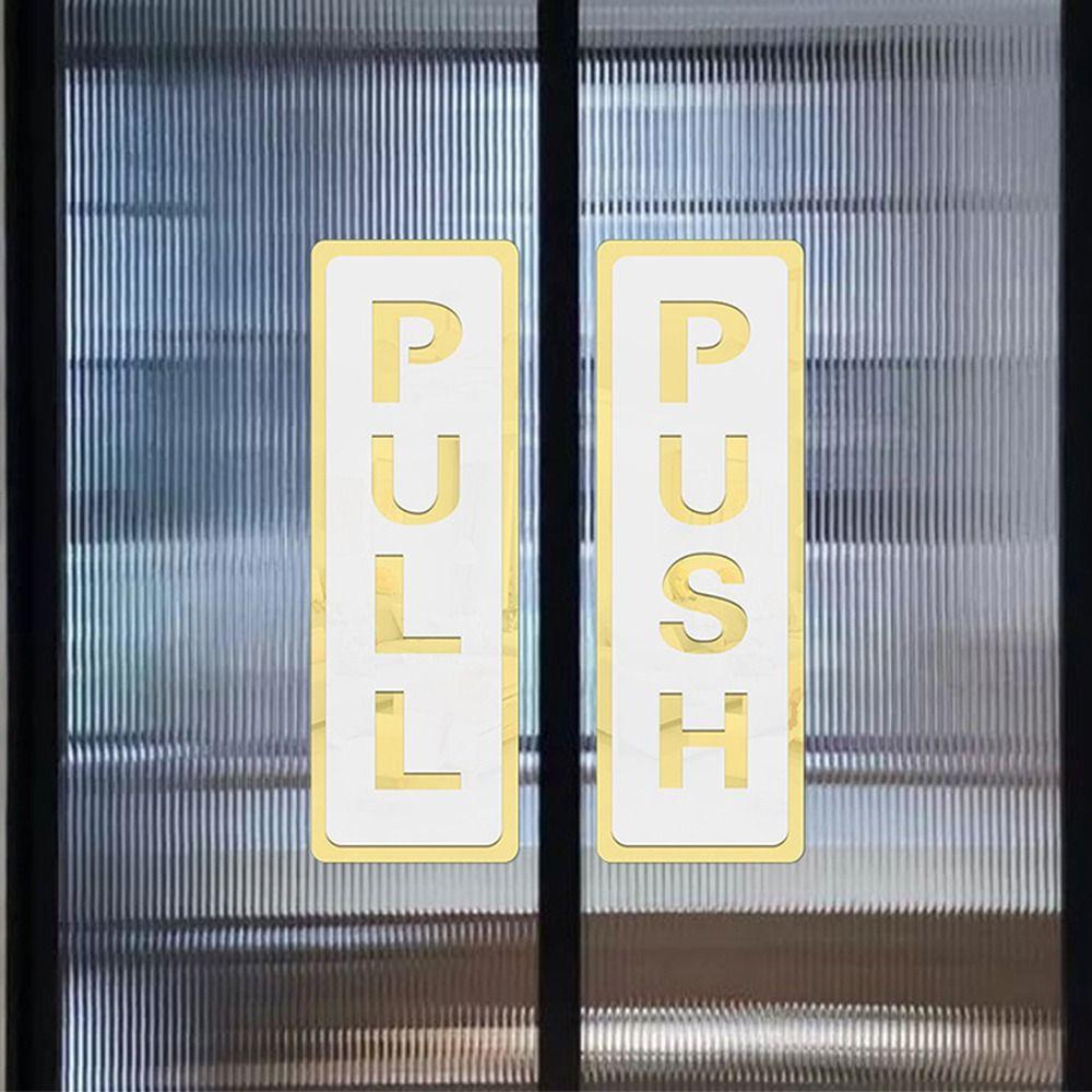 Acrylic Push Pull Sign Sticker Push & Pull Door Sign Window Door Sticker 3D Waterproof Sliding Door Sticker Shop Door