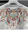 2024 Summer Men's Ethnic Style Embroidered Cotton Crew Neck T-shirt