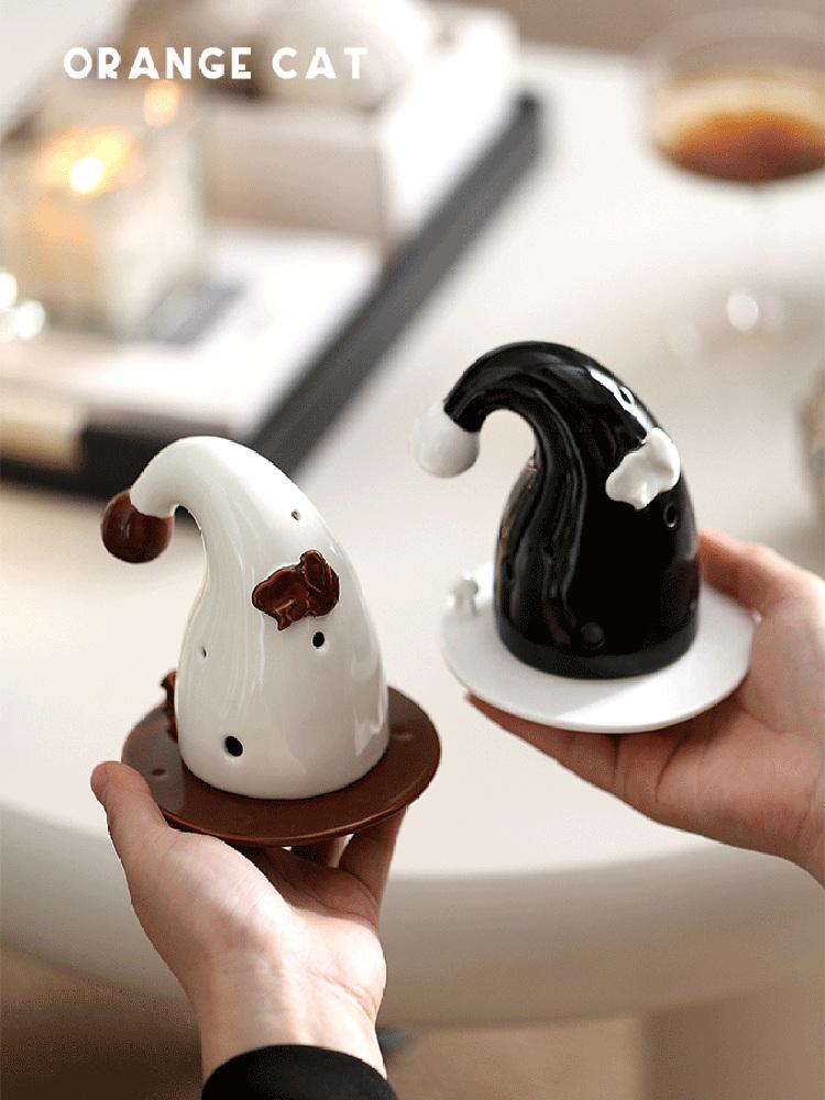 Creative magic cap, toothpick box, ceramic household toothpick holder, dental floss box, high appearance level