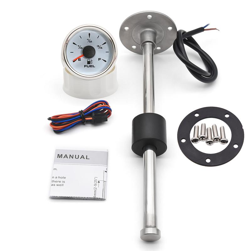 Waterproof 52mm Car Boat Fuel Gauge with 8 Colors Backlight for 0~190 Ohm Fuel Level Sensor for Boat Car Truck RV Customized