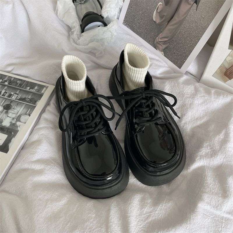 Britischer Stil kleine Lederschuhe Damen Frühling und Herbst 2025 neu Muffin dicke Sohle erhöhend Japanisch jk Mary Jane großer Kopf einzelne Schuhe