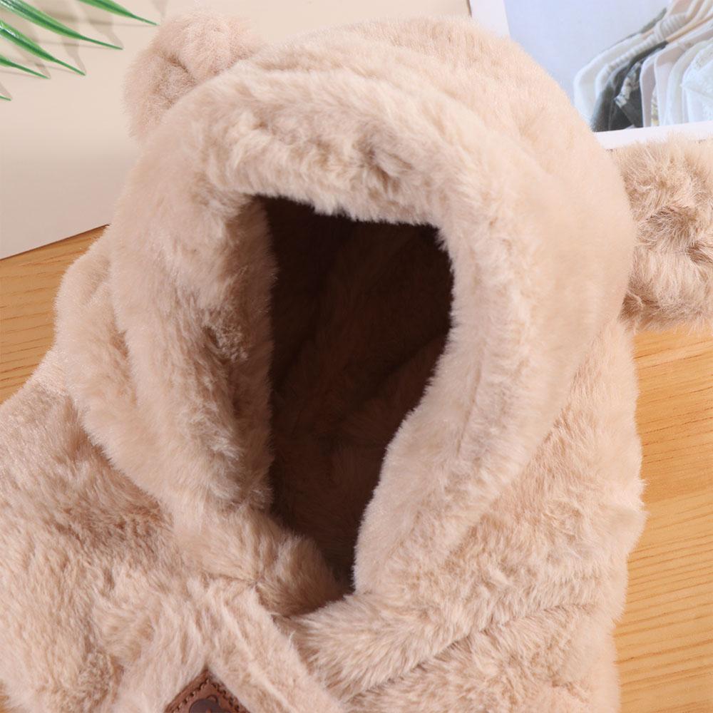 Soft Warm One-Piece Hat Scarf Winter Ear Protection Hats Lovely Baby Bear Plush Hat Boy Girls