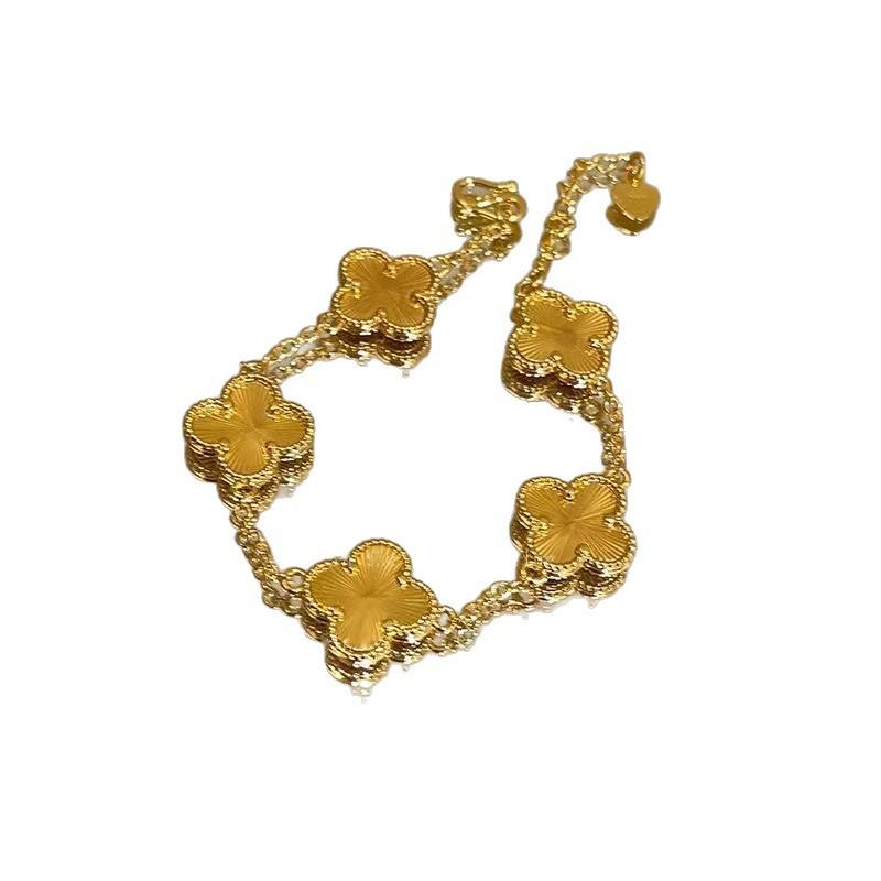 Elegant Four-Leaf Clover Gourd Bracelet for Women - Light Luxury Versatile Jewelry Accessory