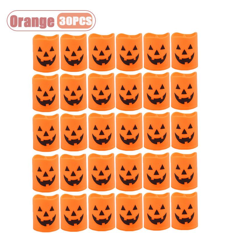 6-60PCS Halloween Flickering LED Candle Holder Skull Ghost Pumpkin Lantern Spooky Decoration for Haunted House Centerpiece