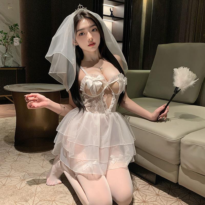 Sexy Lingerie Cosplay Lace Perspective Wedding Dress Seduction Sexy Bridal Wedding Dress