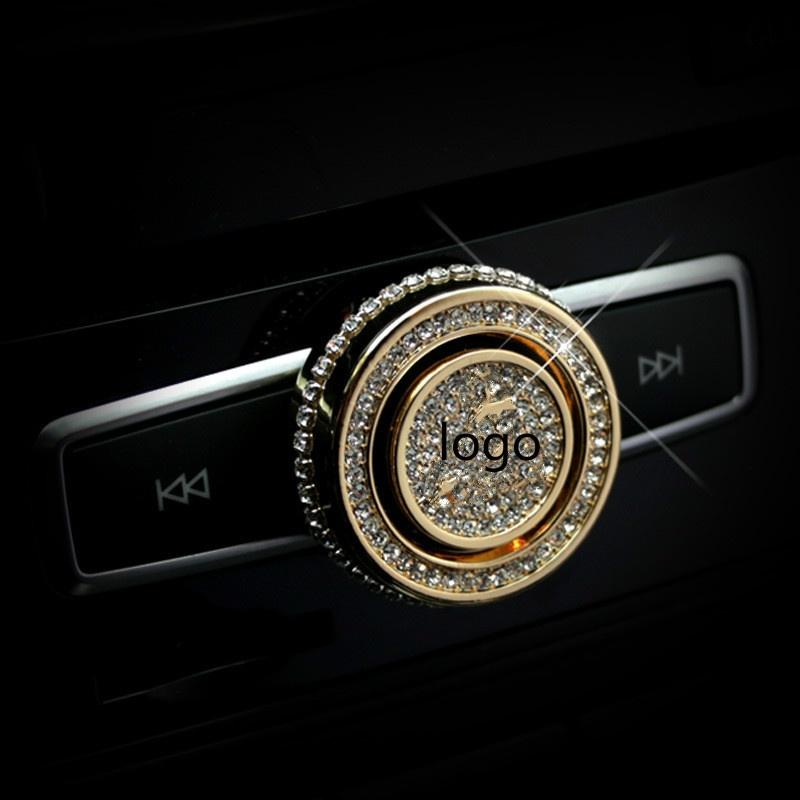 Fashion Zinc Alloy Diamond Volume Knob Decoration Circle Set Auger Sticker for Mercedes-Benz B/C/E/S/GLA/GLK/CLA/CLS Class