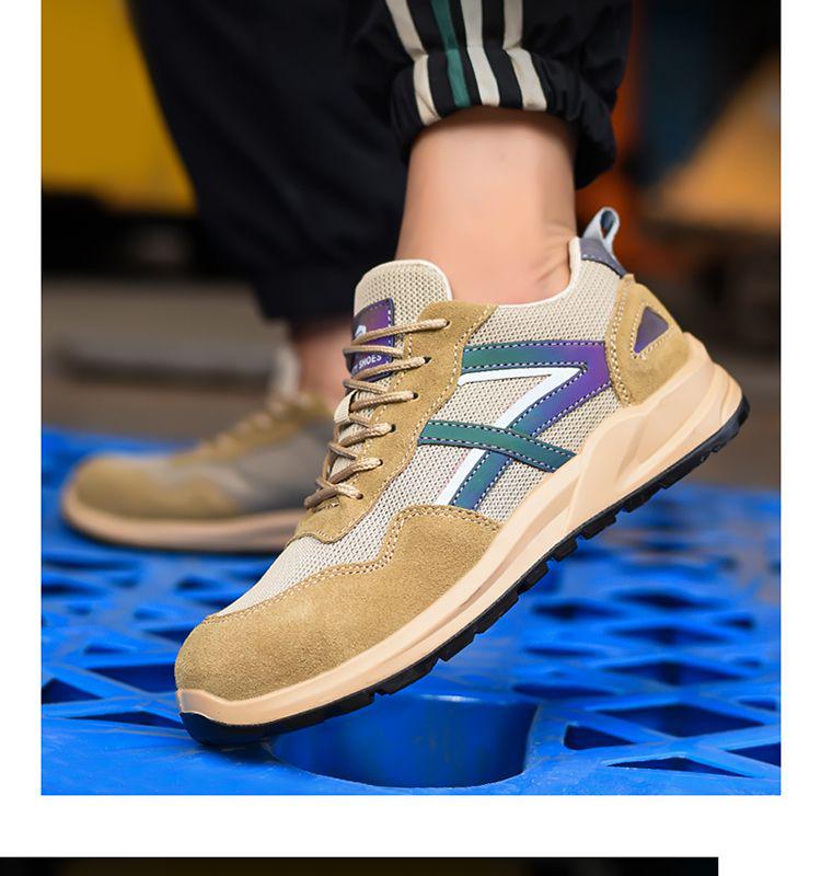 Men's Breathable Anti-Odor Steel Toe Electrician Work Shoes, Anti-Smash, Anti-Puncture, Non-Slip, Insulated up to 6KV, Soft Sole.