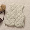 Autumn and winter new light rhombus V-neck vest slim fit inner thermal vest fashionable outer coat tide