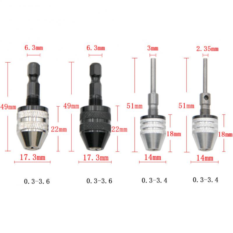Drill Chuck Keyless Screwdriver Impact Driver Adaptor Electric Micro Motor Clamp Mini Chuck Fixture Hex Shank Drill Bits Adapter