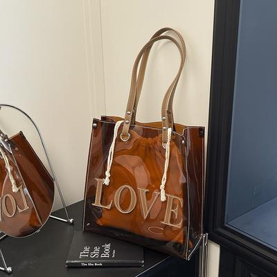 Shoulder Large Bag Women's Bag Summer New Trendy Versatile Large-capacity Tote Bag Transparent Bag