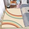 Lebendiger Color-Block Pink Orange geschwungener Teppich - Künstlerischer weicher rutschfester Bodenbelag für trendige Schlafzimmer stilvolle Wohnkultur