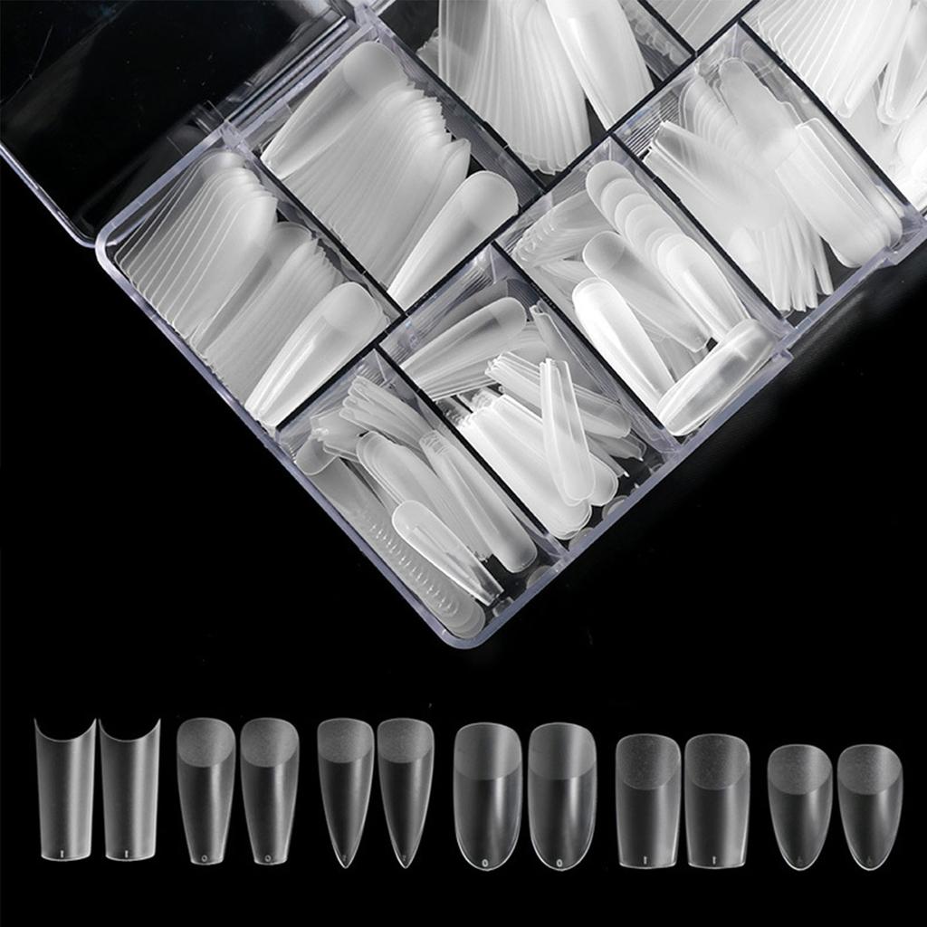 500Pcs Frosted False Nail Tips Half/Full Cover False Nail Tips Artificial Nail