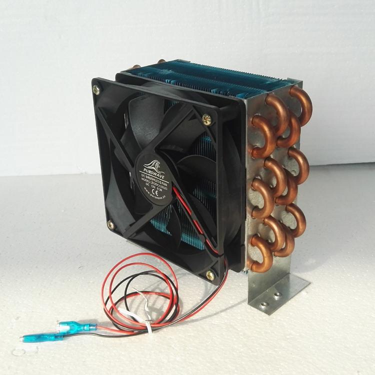 PURSWAVE CP4x6x120 Mini Fin Space Copper Tube Condenser Heat Exchanger with 12V24V220V Fan 120*120*50mm 600W Nominal Capacity
