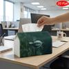 2D Flat, 1pc Tissue Box, Printed On Both Sides, Tissue Box Holder Featuring a Turtle Swimming In a Green Water Setting a Versatile Napkin Dispenser Su