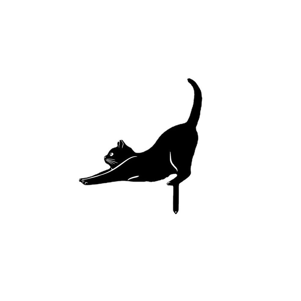Durable Cat Metal Statues Iron Art Garden Cat Ornaments 6-style Cat Garden Stakes  Lawn Decor