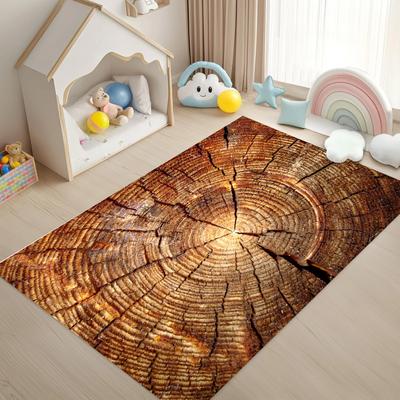 3D Tree Stump Area Rug Non Slip Washable Mat for Kids Playroom Living Room Nature Exploration Play Mat Rustic Home Decor