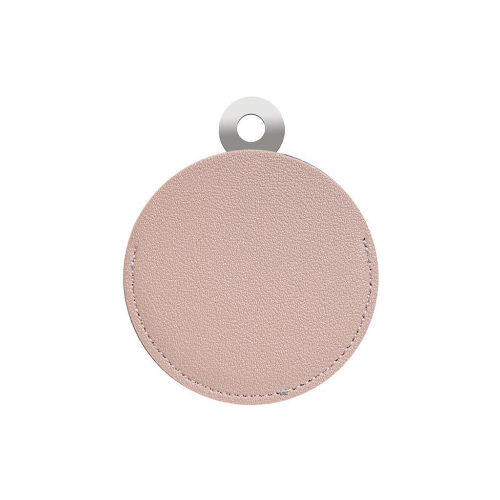 Portable Compact High Definition Makeup Mirror, Stainless Steel Leather Pocket Mirror for Daily On-the-go Touch Up