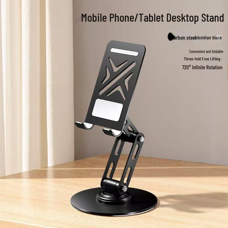 Dual-Fold 360° Metal Phone Holder for Streaming & Video Viewing on Desktop