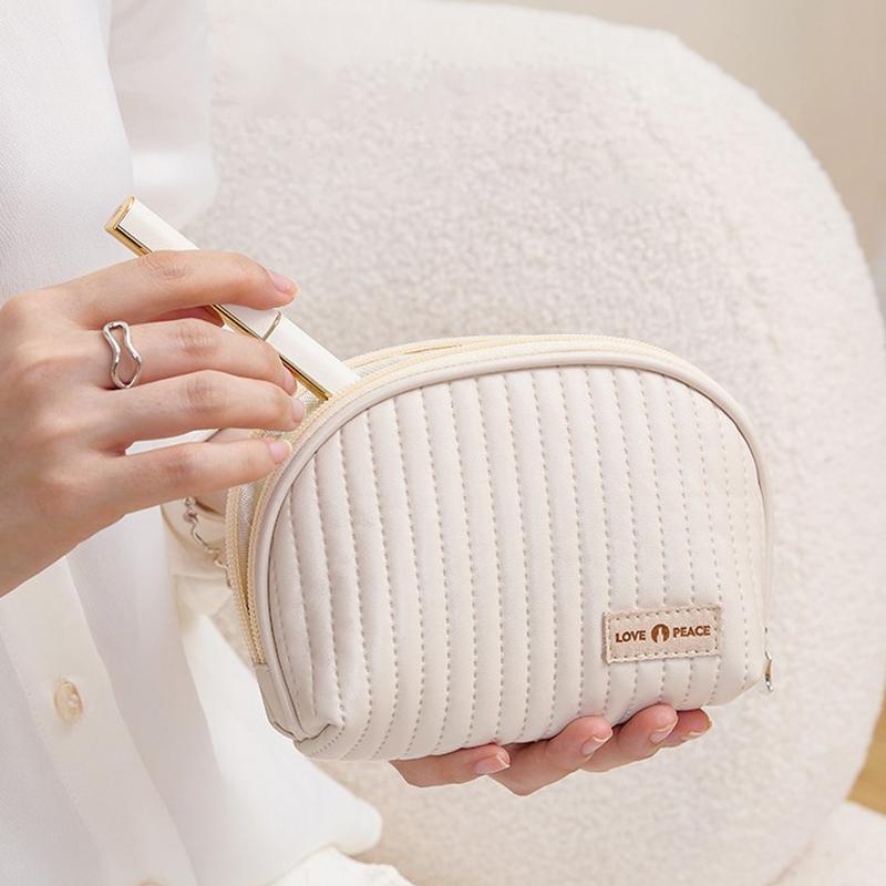 Stylish Waterproof Travel Cosmetic Bag For Women Half-Circle Cake Makeup Bag