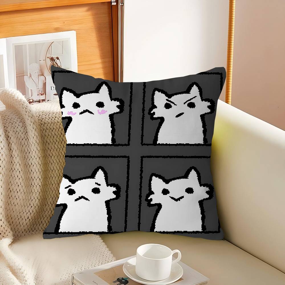 

B-BoykisserS Silly Cat Pillow Cover Design Cushion Cover Decor Holiday Decorati 16x16Inch