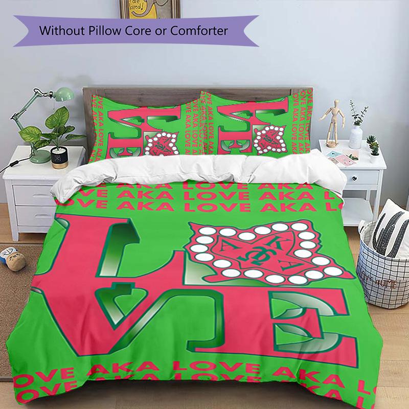 3pcs AKA Logo1 Pattern Bedding Set Duvet Cover Set Includes Duvet Cover &pillowcases, Perfect All Season Bedroom Decoration & Gift