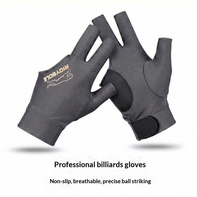 Professional Billiard Left Hand Glove Silicone Anti-Slip Elastic Breathable for Holiday Pool Party Activities серый