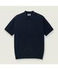 Kaembeulijimembeoseu [Movere X Roliat] Collaboration Collared Short Sleeve Full-Open Sweater Navy Mcwam26612Nav