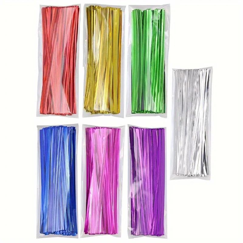 Metallische Drehverschlüsse sind perfekt zum Verschließen von Plastiktüten, als Geschenkband, als Brot- und Lebensmittelverpackungsband und als Bäckereizubehör.