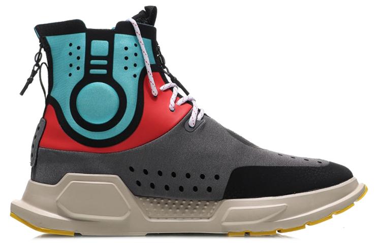 Li Ning Reburn Slip Resistant Abrasion Resistant Slip Resistant Abrasion Resistant High Top Casual Shoes Unisex AGBN054-2