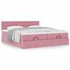 Maison Exclusive - Cadre de lit ottoman avec matelas rose 160x200 cm velours