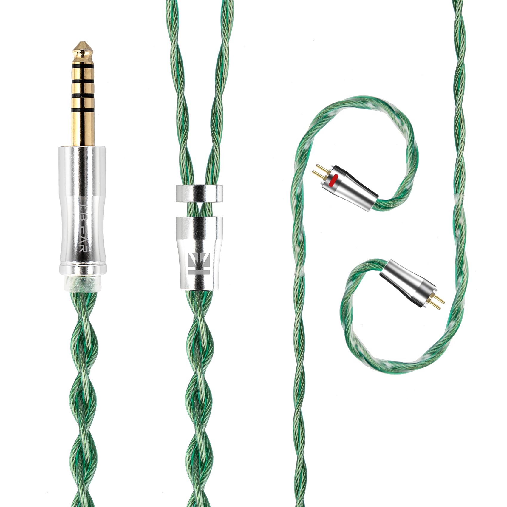 

Aegis Yinyoo Earphone Earphone Replacement 4N High Purity Copper Silver Plated Braided 2pin MMCX QDC Improved Sound Suitable for HiFi Earphones and зелений