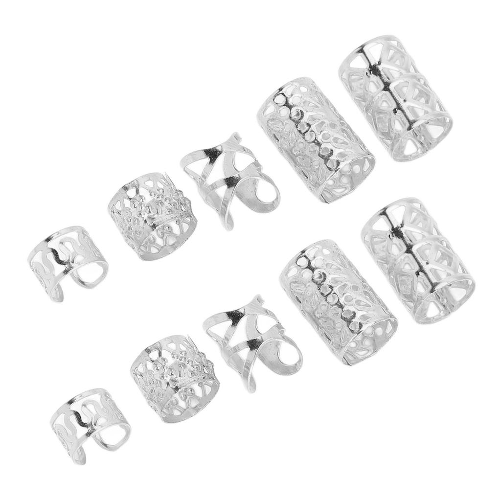 200Pcs Hair Dreadlocks Beads Flexible Alloy Exquisite Fashionable Hair Decorations Rings for Wedding Party
