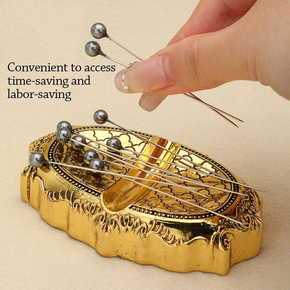 Magnetic Bottom Sewing Magnetic Pin Holder DIY Portable Needle Organizer Household Needlework Storage Metal Magnetic Pin Cushion
