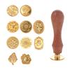 8/10/12Pcs Retro Wax Seal Stamp Head Kit Creative Brass Heads Wax Seal Kit  Wedding Party