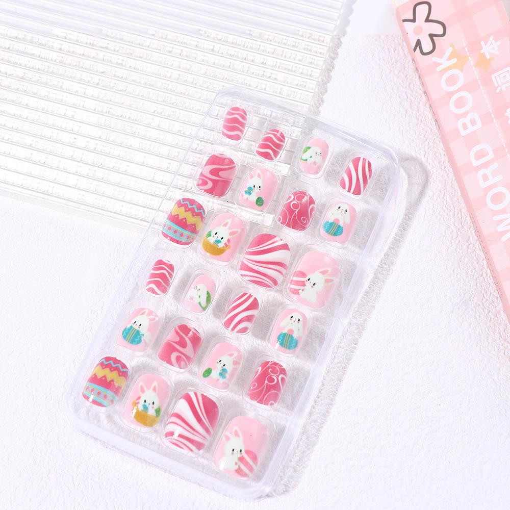 Press On The Nails Children False Nail Fake Nail Tips Nail Art Decoration Easter Kids Fake Nails