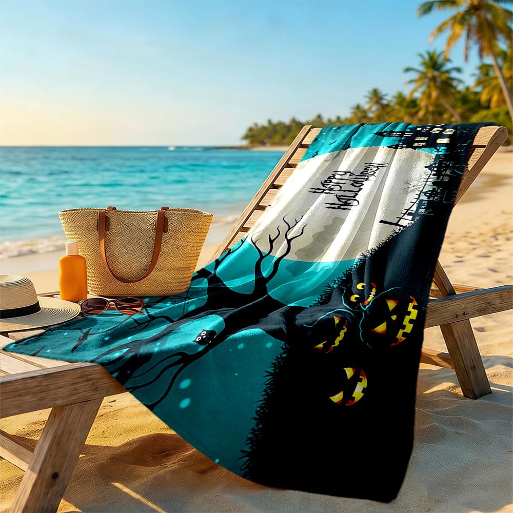 Halloween Beach Towel Super Soft & Absorbent Comfortable Lightweight Suitable for Swimming, Gym, Camping, Yoga Vacation