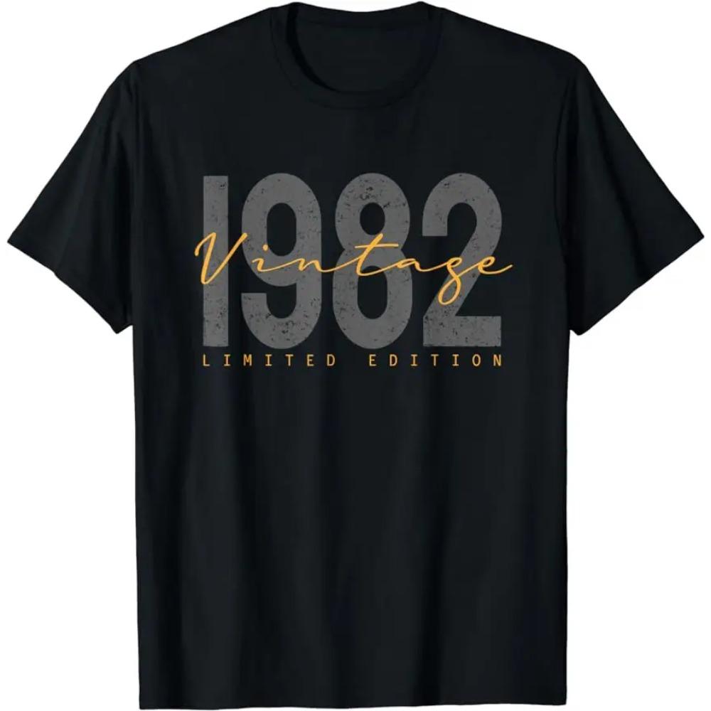 Vintage Geboren 1982 Retro Geburtstagsgeschenke für Herren Grafik T-Shirts Geburtstagsgeschenke für Männer Frauen Sommer Streetwear T-Shirt