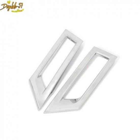 2pcs Set Front Fog Lamp Bumper Light Cover Chrome For Nissan Kicks 2017-