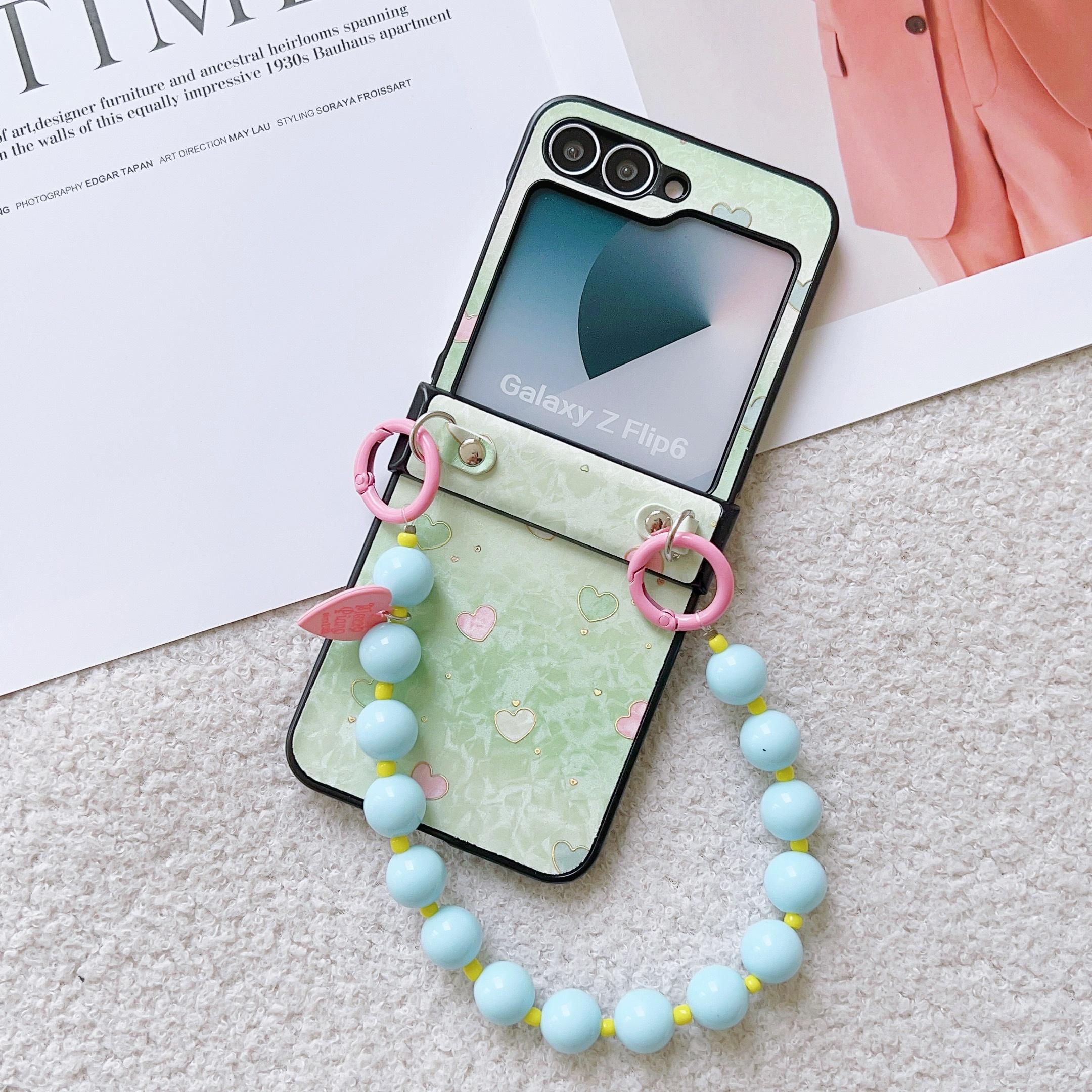 

Бронзовая цветочная обложка из искусственной кожи с защитой шарнира и ремешком-браслетом на запястье для чехла телефона Samsung Galaxy Z Flip 6 5 4 3 For Samsung Galaxy Z Flip4